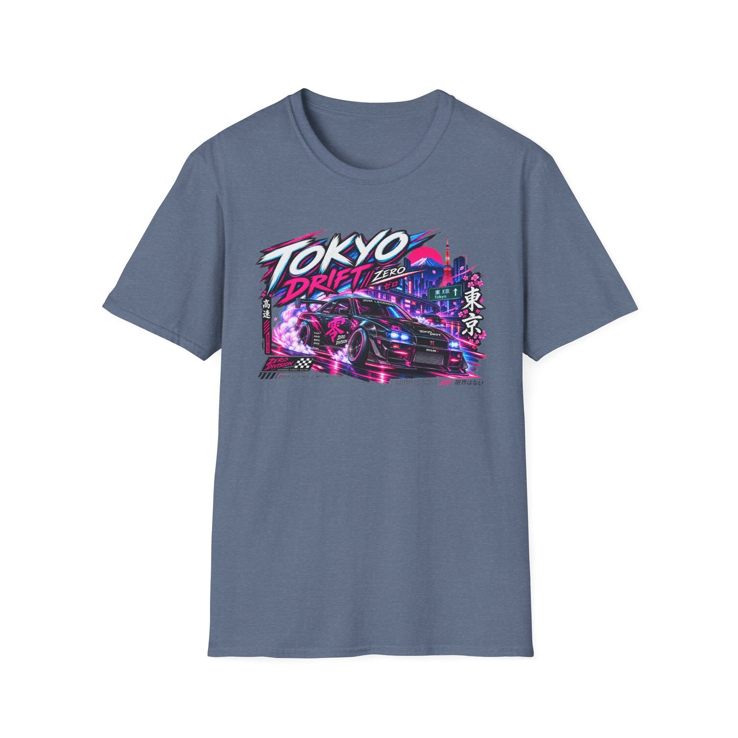 Tokyo Drift T-Shirt Heather Indigo — JDM Racing Car Tee