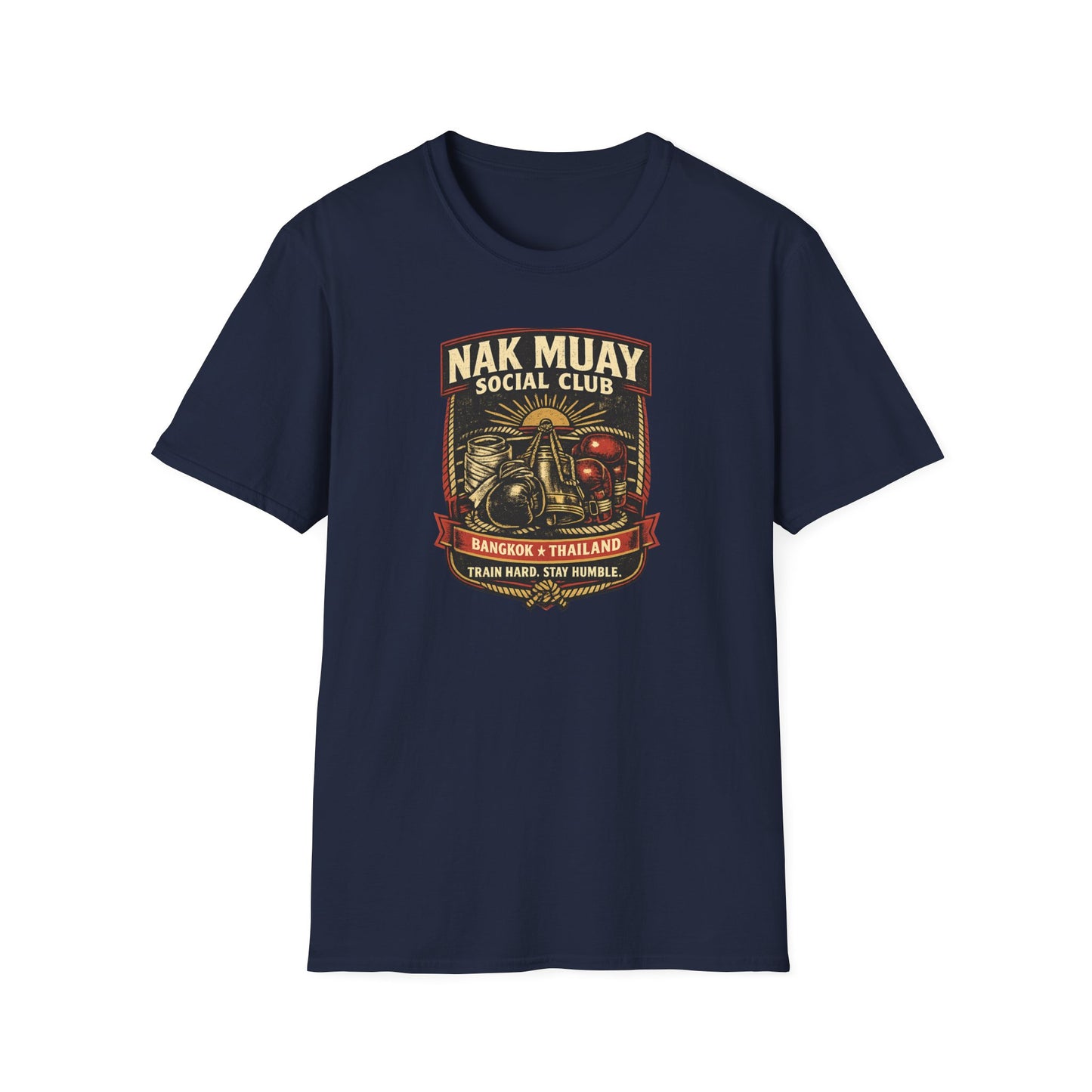 Nak Muay Social Club T-Shirt Navy Muay Thai Graphic Tee Unisex