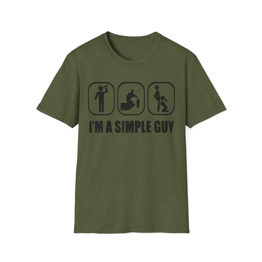 I'm a Simple Guy – Lustiges Angler T-Shirt – T-Shirt Designdetail Nahaufnahme