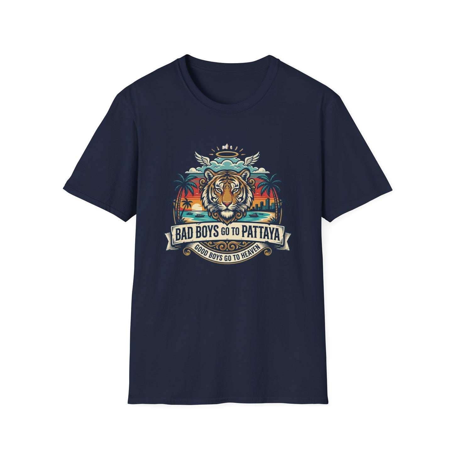 Thailand Tiger T-Shirt navy blau Pattaya Souvenir Streetwear Graphic Tee