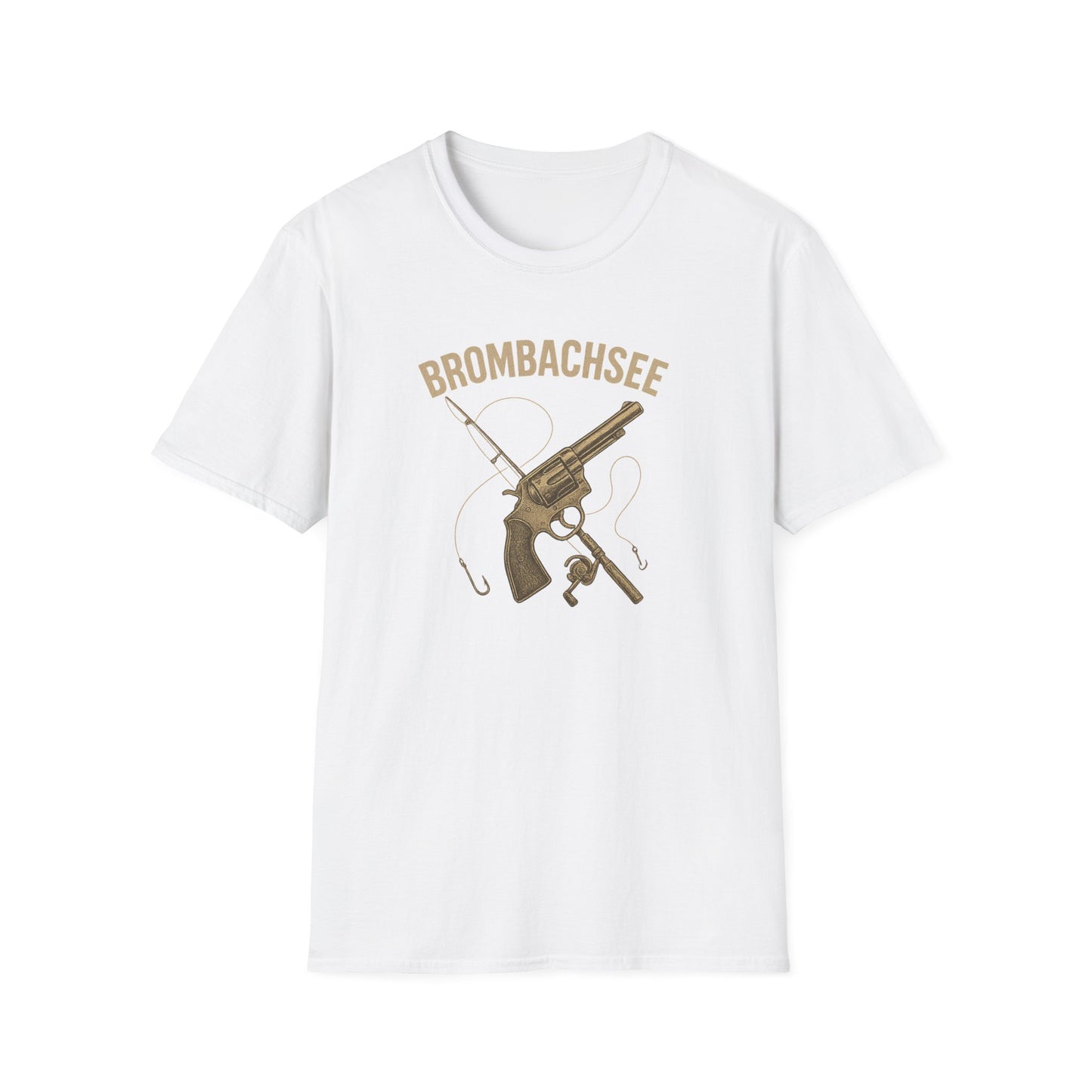 Brombachsee T-Shirt schwarz gefaltet — Angler Shirt Franken Detailansicht