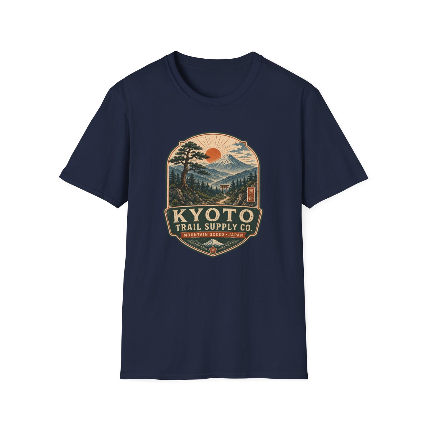 Kyoto Trail Supply Co. T-Shirt Navy Japan Vintage Graphic Tee Unisex Vorderansicht