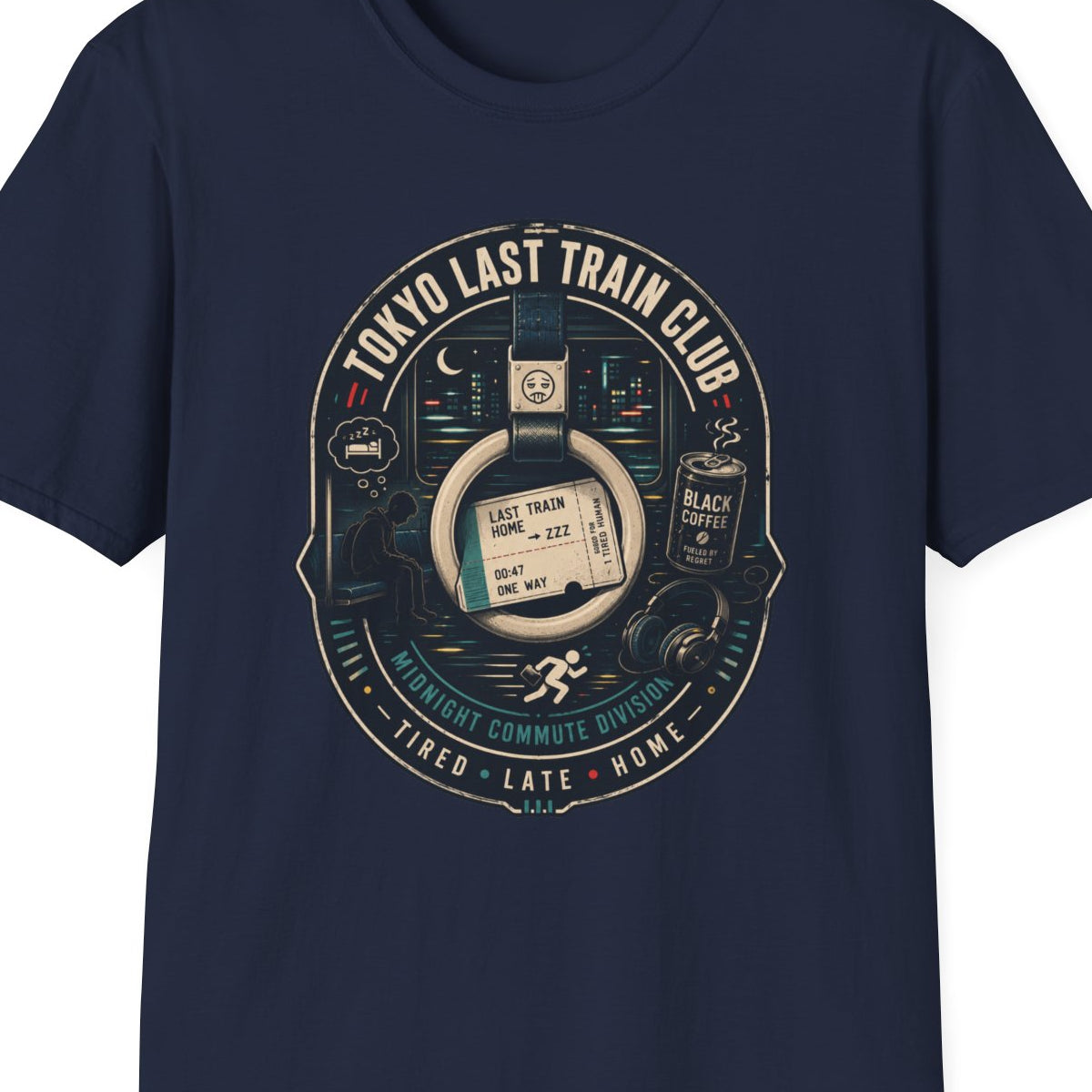 Tokyo Last Train Club T-Shirt Farbvariante Japanese Streetwear – Design Nahaufnahme