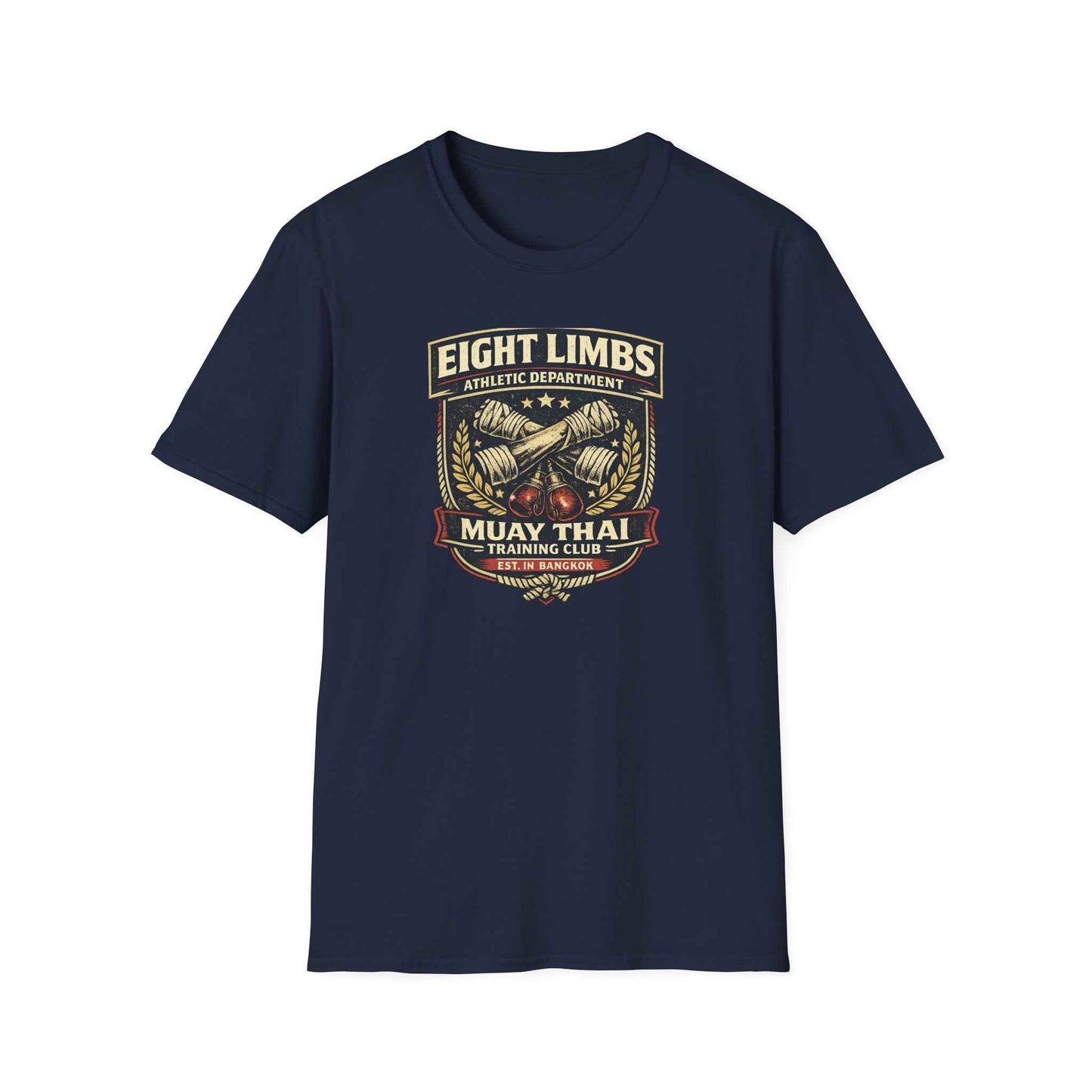 Eight Limbs Muay Thai T-Shirt – Bangkok Training Club Vintage Badge Graphic Tee