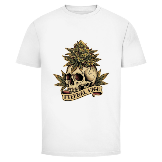 Higher Ground – Streetwear T-Shirt für Männer | Wild Boys Fishing Style – T-Shirt Designdetail Nahaufnahme