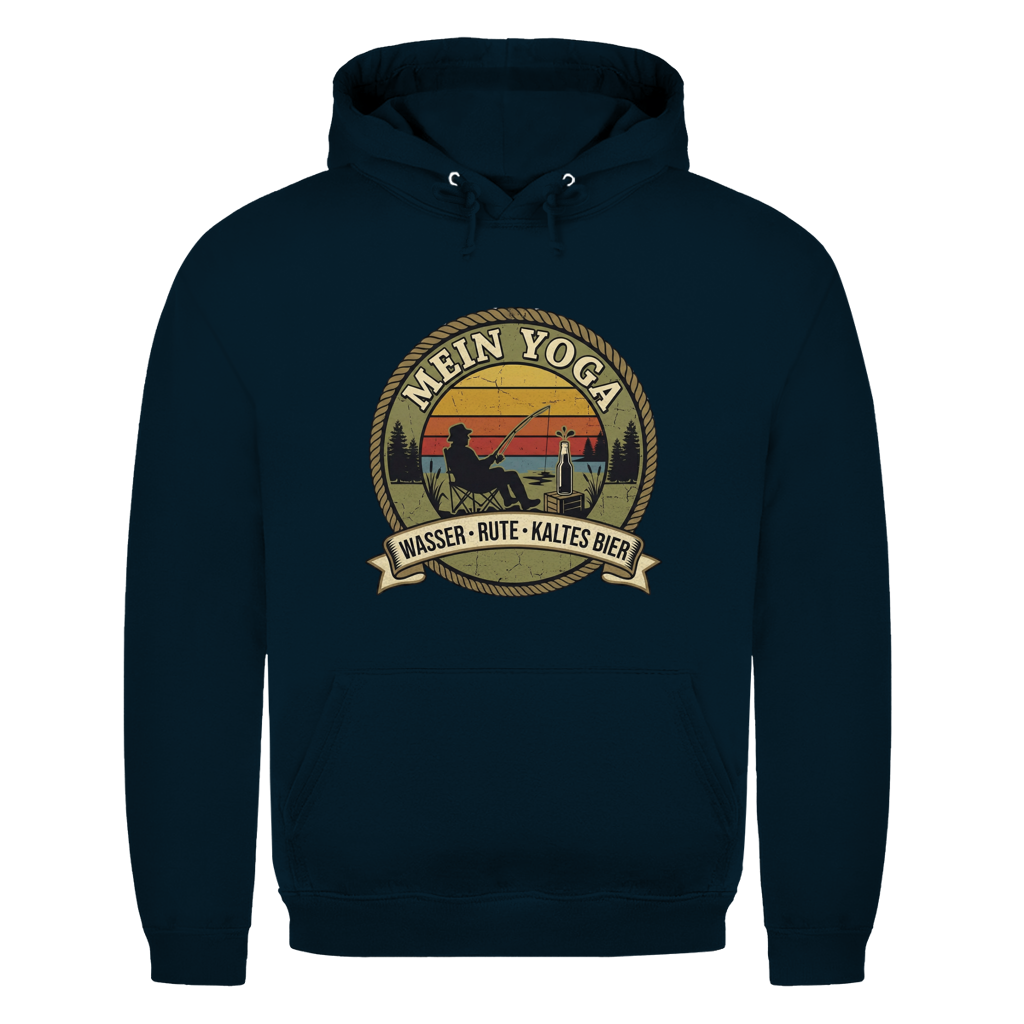 Herren Hoodie – Mein Yoga Wasser Rute kaltes Bier | Angler Pullover - Wild Boys Shop