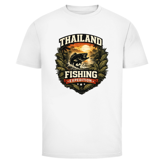 Thailand Fishing Expedition T-Shirt – Angeln – T-Shirt Designdetail Nahaufnahme