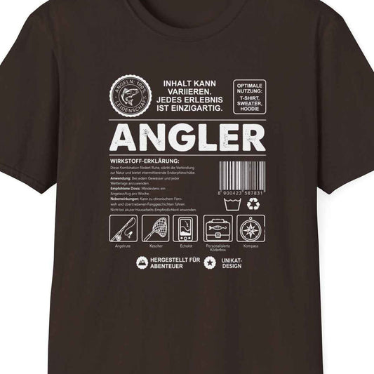 Wirkstoff Angler T-Shirt Herren – T-Shirt Designdetail Nahaufnahme – Design Nahaufnahme