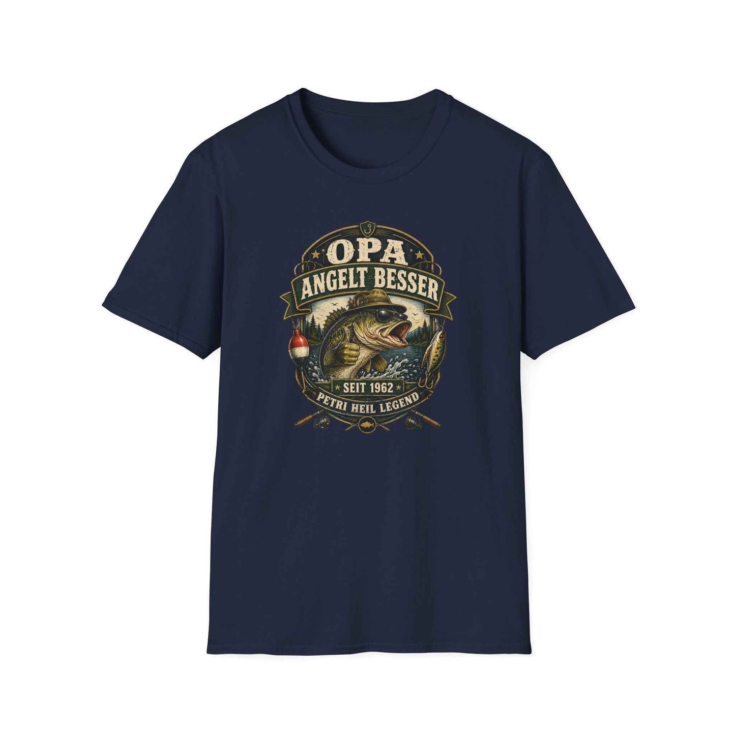 Opa angelt besser T-Shirt – Petri Heil Angler Geschenk für Opa & Papa | Vatertag & Geburtstag