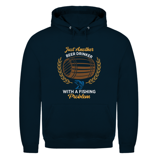 Beer Drinker with a FISHING Problem – Hoodie Designdetail Nahaufnahme