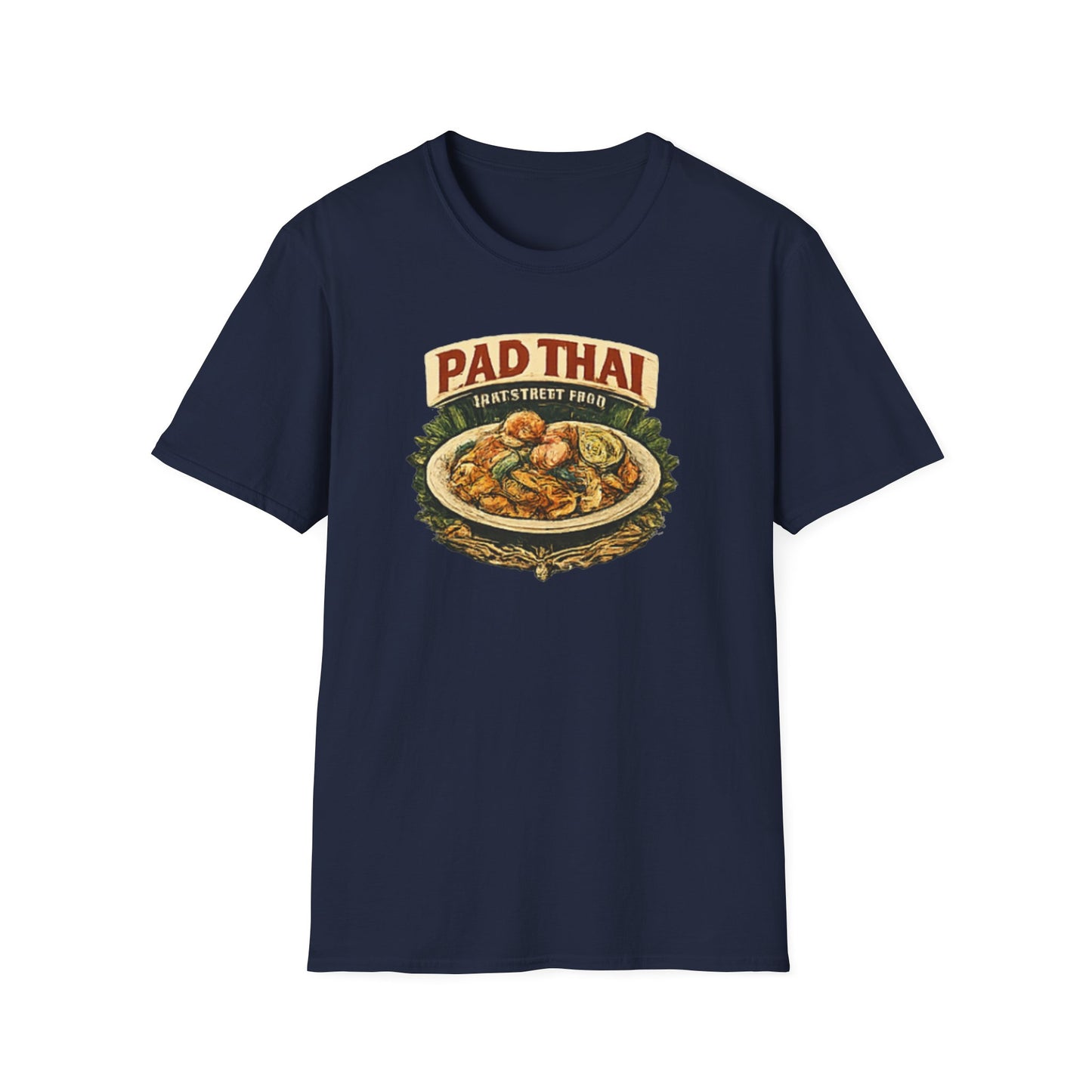 Pad Thai T-Shirt Detailansicht — Thai Street Food Vintage Print Nahaufnahme