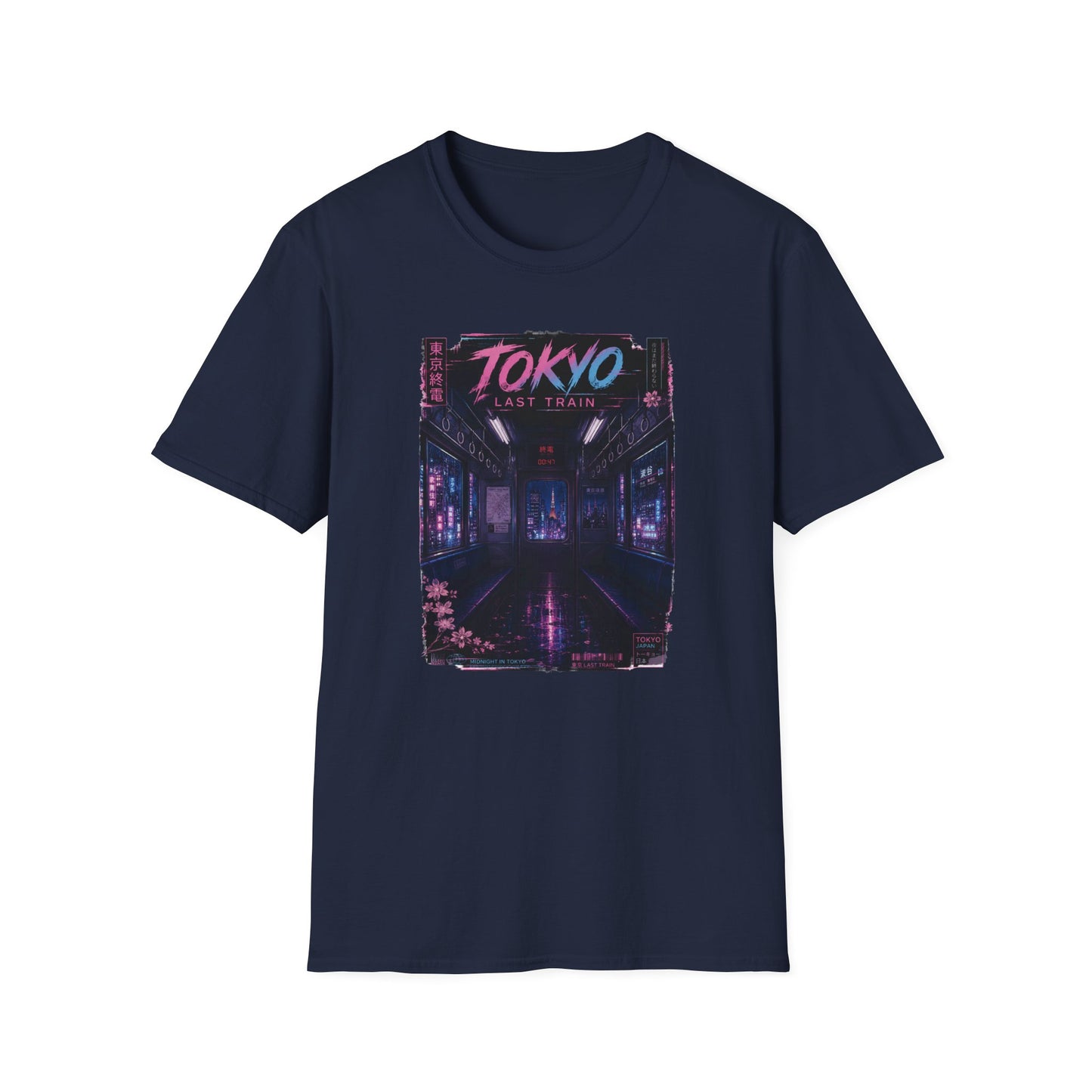 Tokyo Last Train T-Shirt Military Green Cyberpunk Streetwear Tee