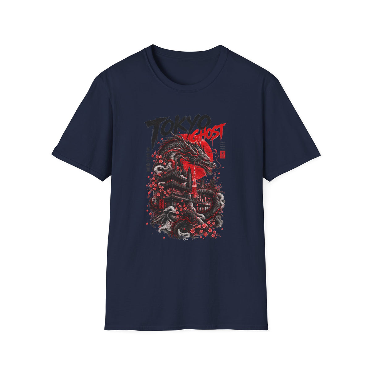 Tokyo Ghost T-Shirt Navy — Japanese Streetwear Vorderansicht
