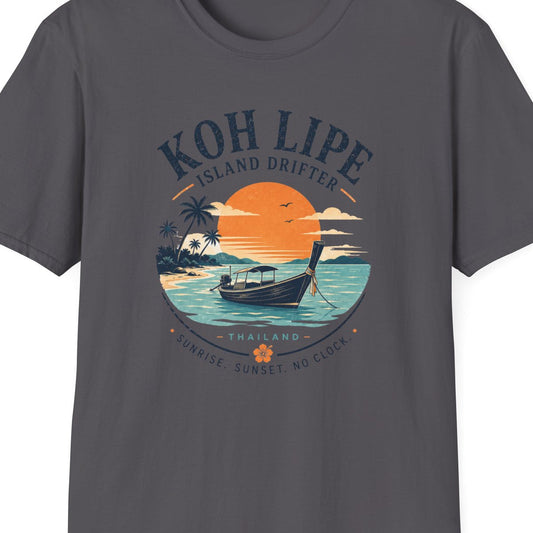 Black Koh Lipe Island Drifter T-Shirt – Design Nahaufnahme