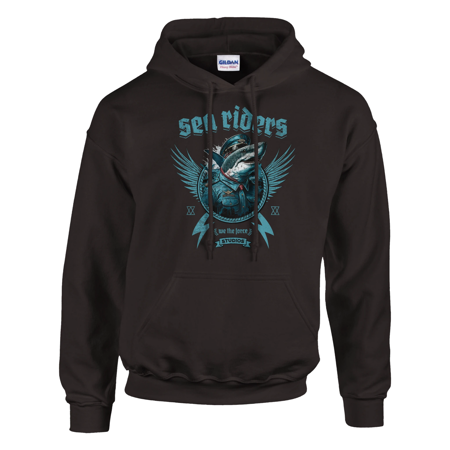 Sea Riders Hoodie – Wikinger Angler Hoodie, klassischer Unisex Hoodie Gildan 18500 mit nordischem Fischdesign von Wild Boys Shop
