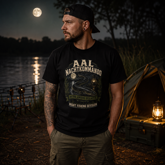 Aal Nachtkommando T-Shirt — Angler Geschenk für Nachtangler Herren Damen