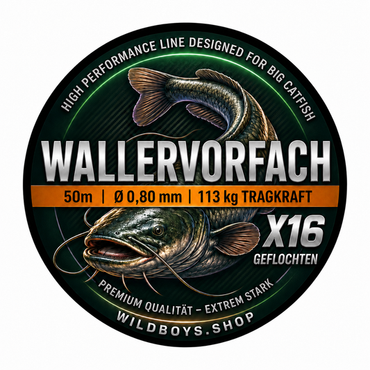 Geflochtenes Waller Vorfach 0,80 mm – 113 kg Tragkraft – 50 m – Angelschnur Detailansicht