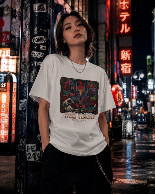 Tokyo Graffiti T-Shirt – Japanese Streetwear Wave Motiv Herren Damen