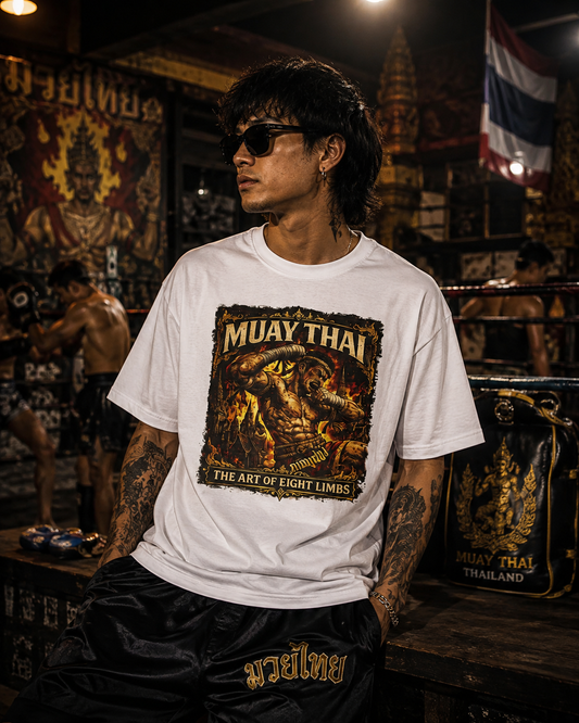 Muay Thai T-Shirt – The Art of Eight Limbs Thai Streetwear Herren Damen