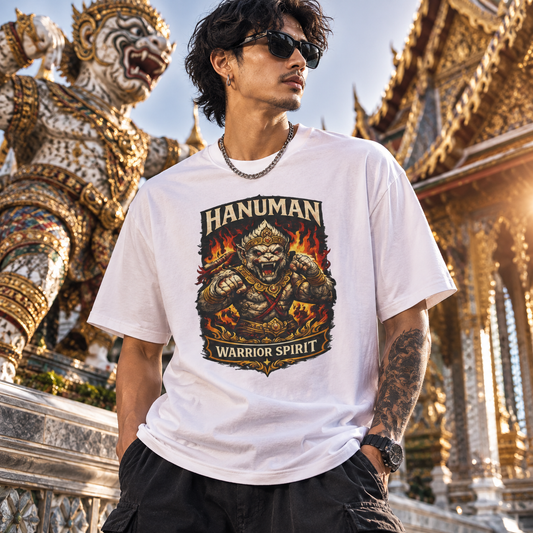 Hanuman Warrior Spirit T-Shirt — Thai Mythologie Streetwear Herren Damen
