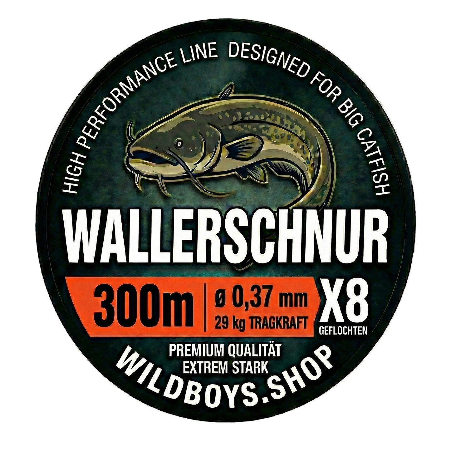 Wallerschnur Orange 0,37mm | X8 Geflecht zum Spinnfischen | 29kg - Wild Boys Shop