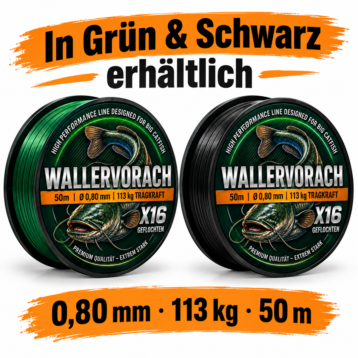 Waller Vorfach in Grün und Schwarz