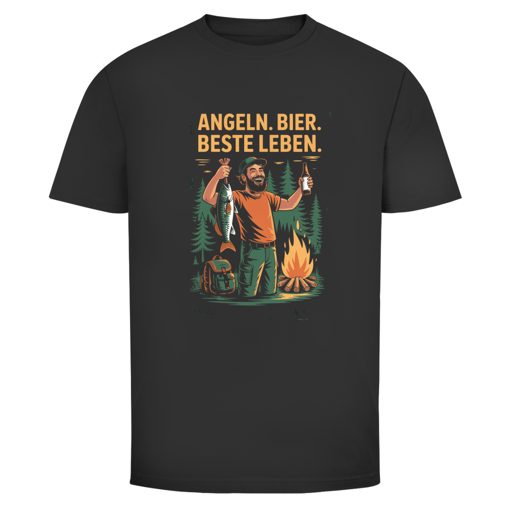 Angler T-Shirt – Angeln. Bier. Beste Leben. – Lustiges Camping & Outdoor Shirt für Männer - Wild Boys Shop