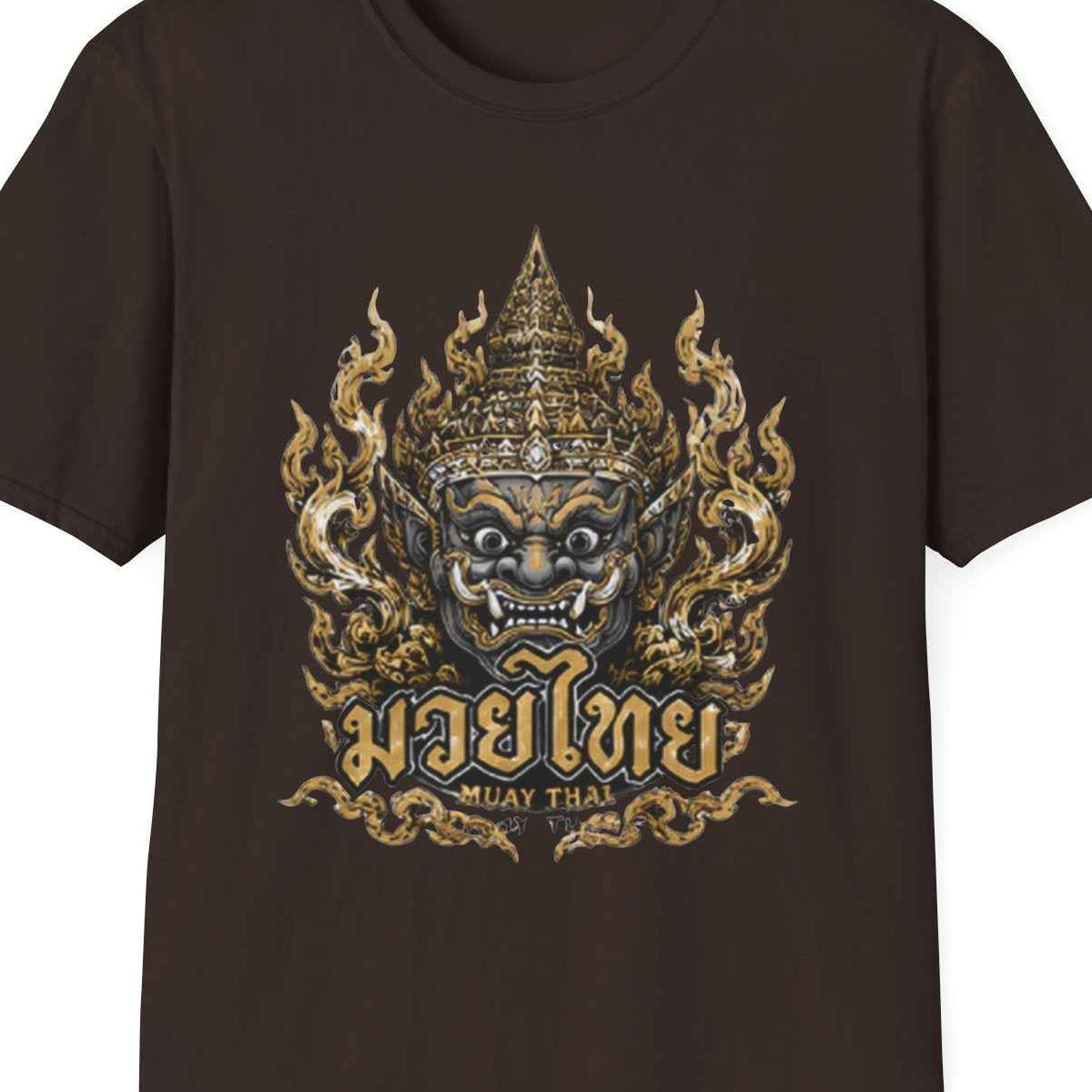 Muay Thai Yaksha Guardian T-Shirt Thai Boxing Asian Streetwear Unisex Graphic Tee – Design Nahaufnahme