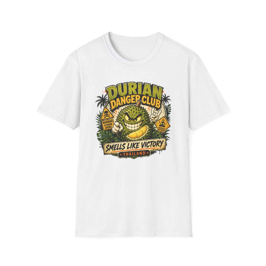 Durian Danger Club T-Shirt weiß Thailand Durian Graphic Tee Funny Streetwear Geschenk