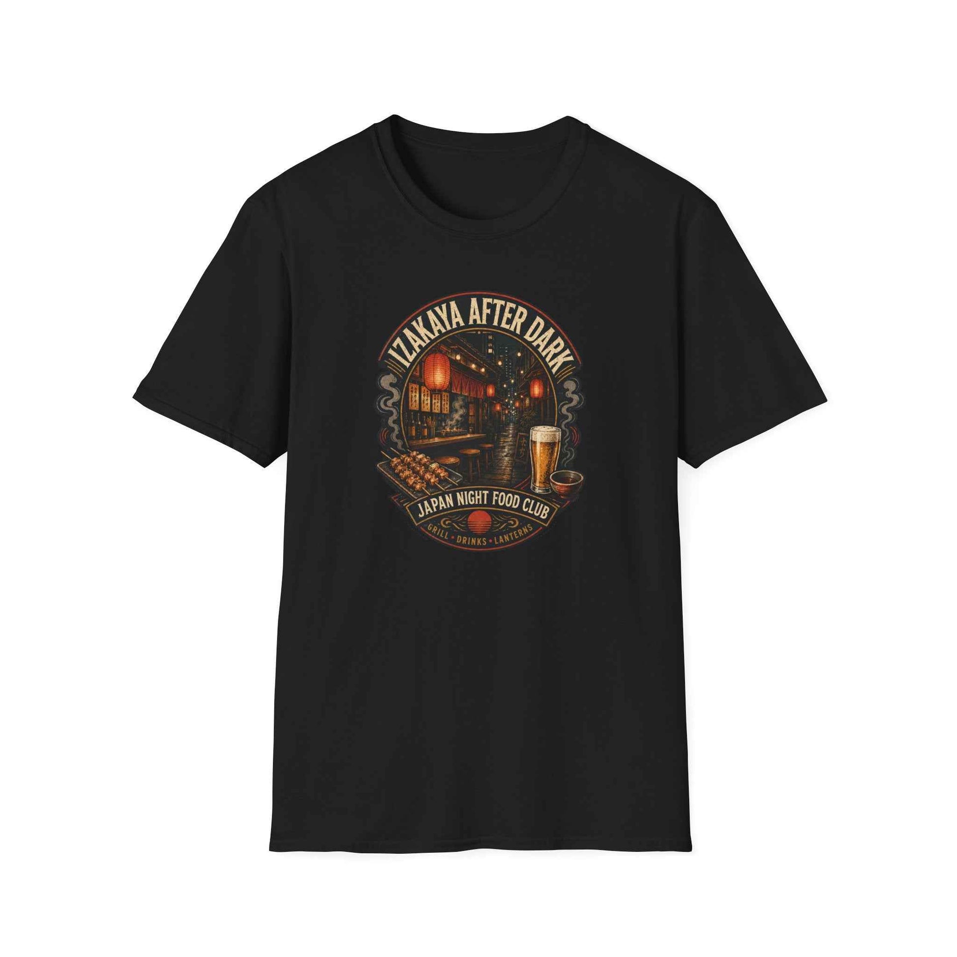 Izakaya After Dark T-Shirt gefaltet Japan Night Food Club Streetwear Design