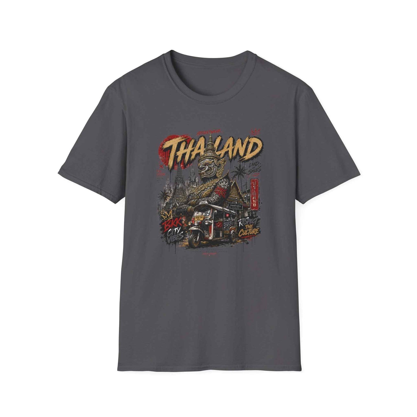 Bangkok Guardian T-Shirt charcoal Thailand Streetwear Graphic Tee Vorderansicht