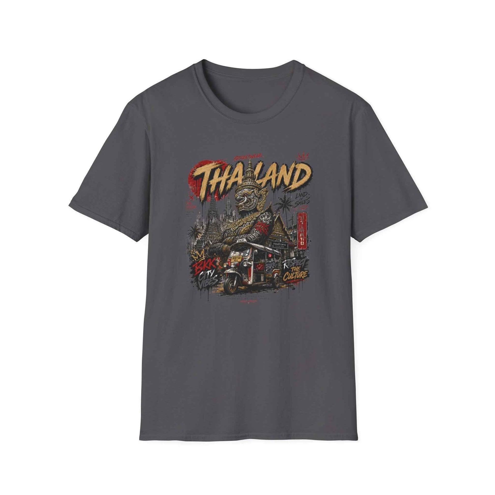 Bangkok Guardian T-Shirt charcoal Thailand Streetwear Graphic Tee Vorderansicht