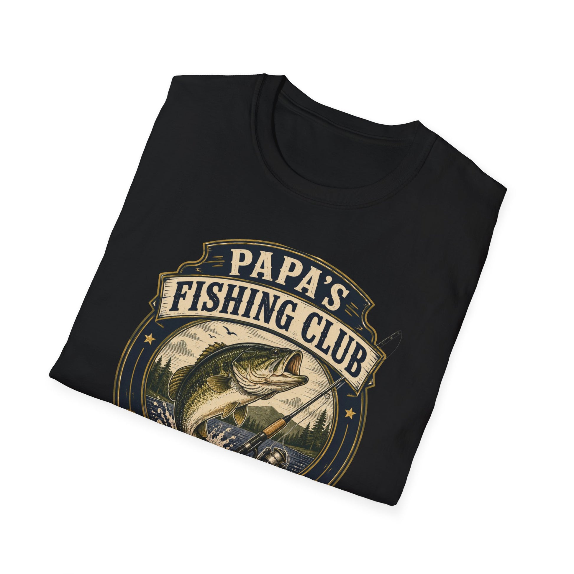 Papa's Fishing Club T-Shirt Military Green Vatertagsgeschenk