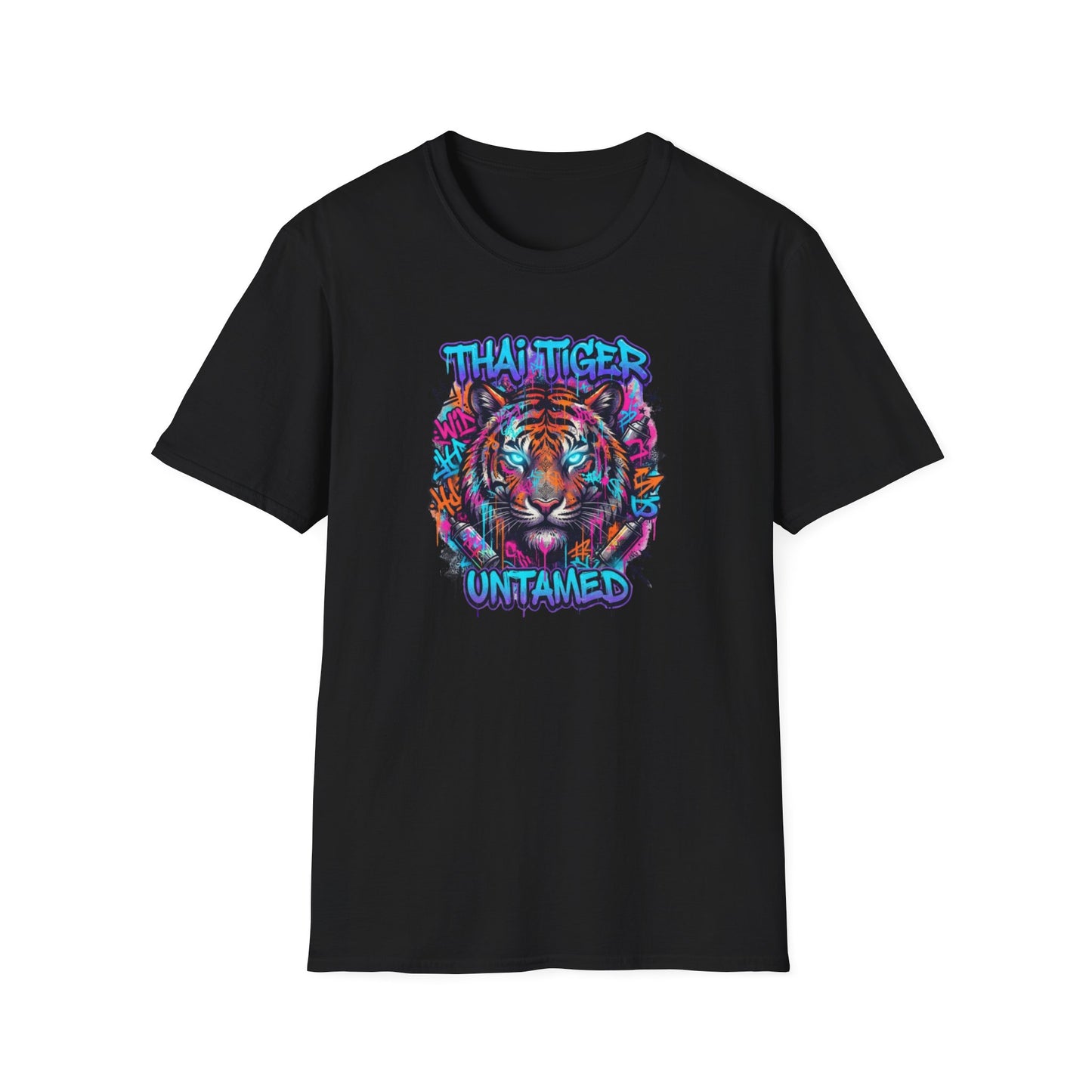 Thai Tiger Untamed Design Detail — Neon Tiger Print Nahaufnahme