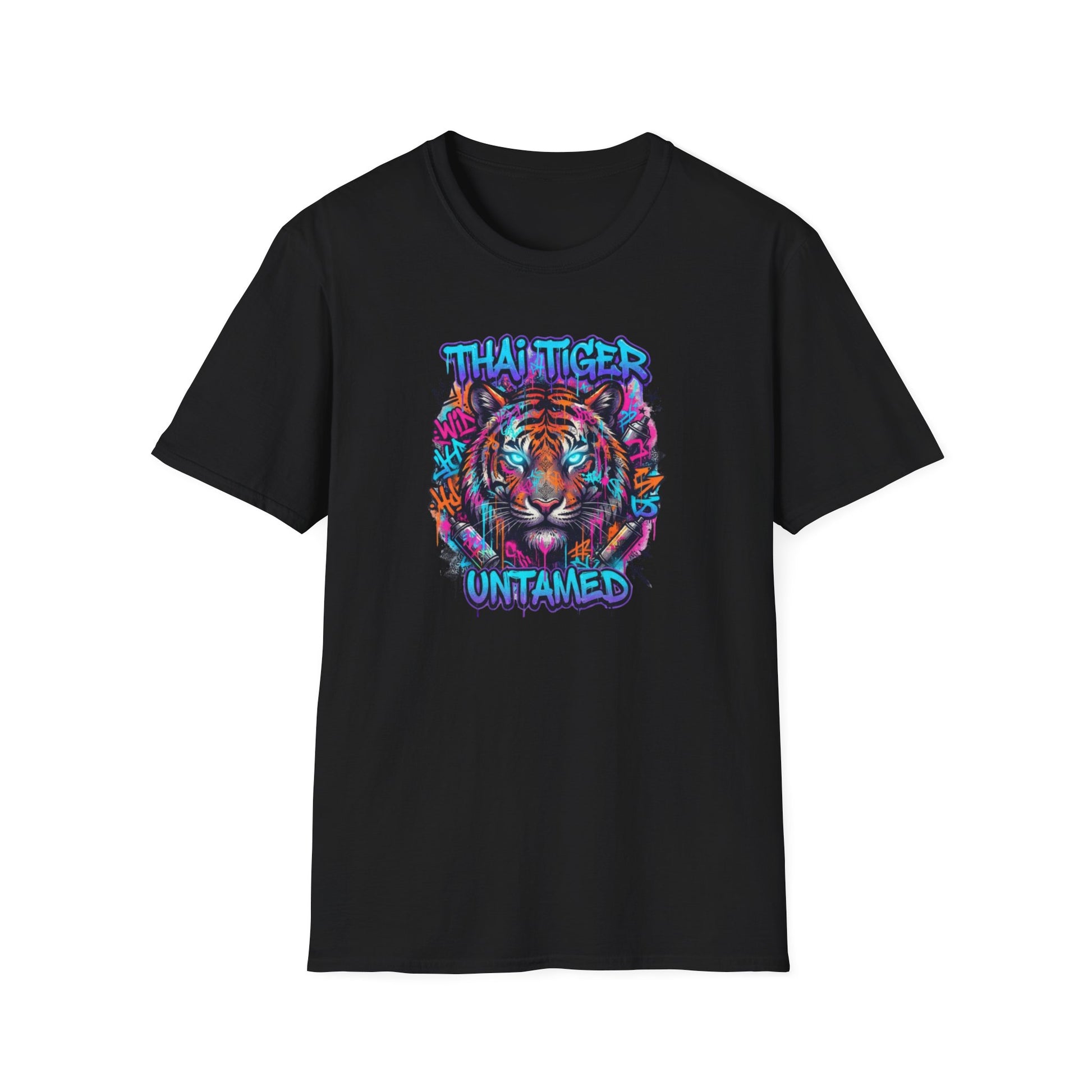 Thai Tiger Untamed Design Detail — Neon Tiger Print Nahaufnahme