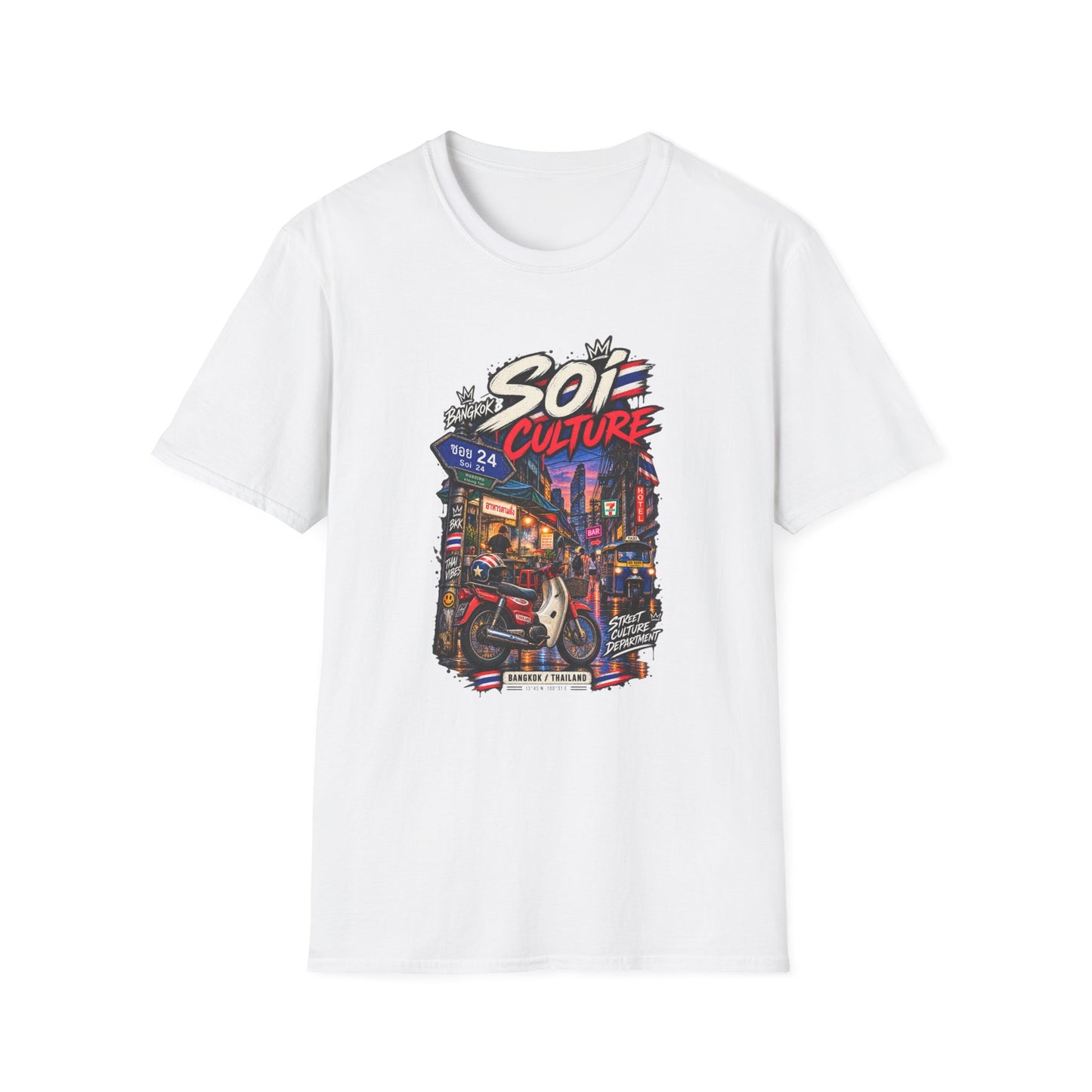 Bangkok Soi Culture T-Shirt Weiss — Thai Streetwear Vorderansicht