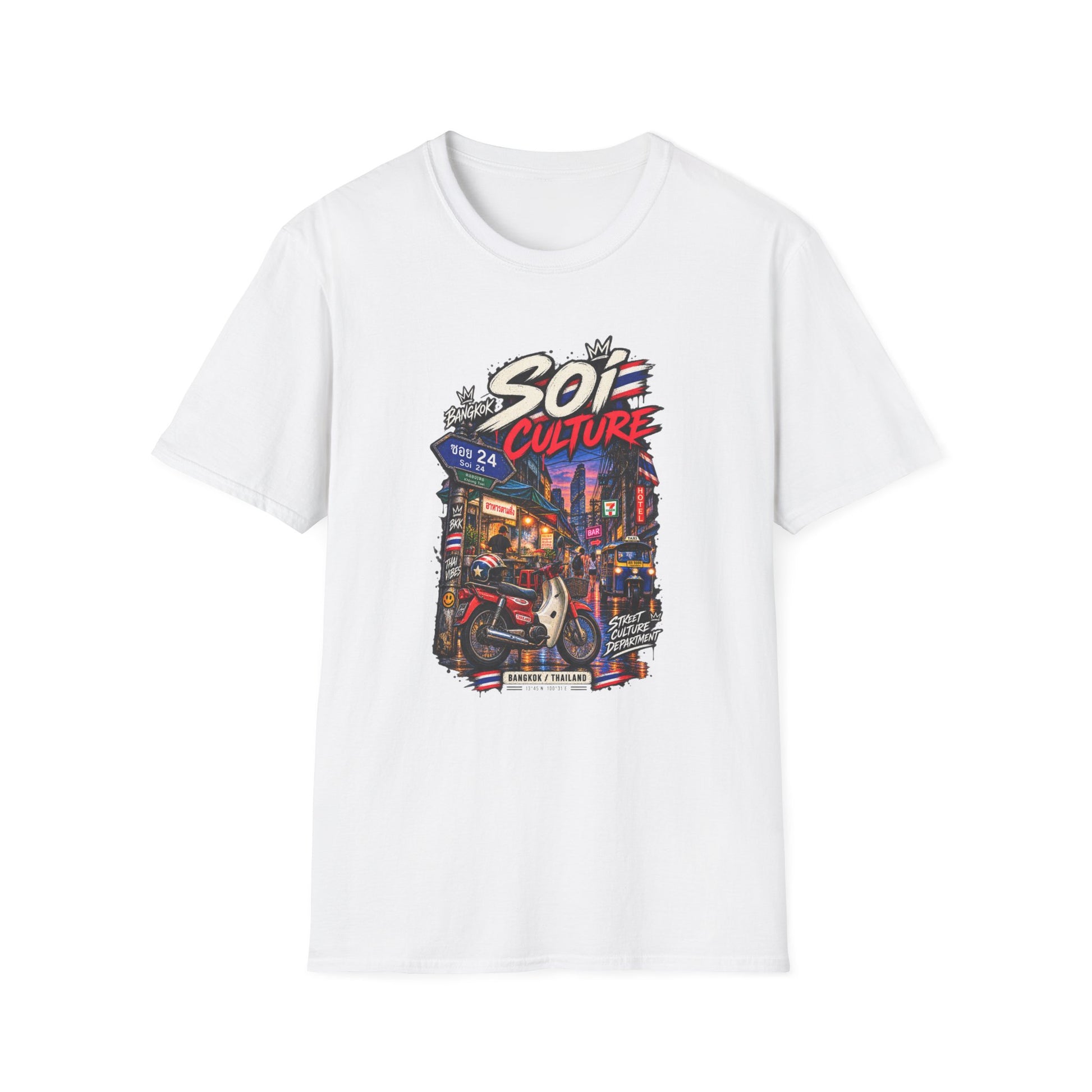 Bangkok Soi Culture T-Shirt Weiss — Thai Streetwear Vorderansicht