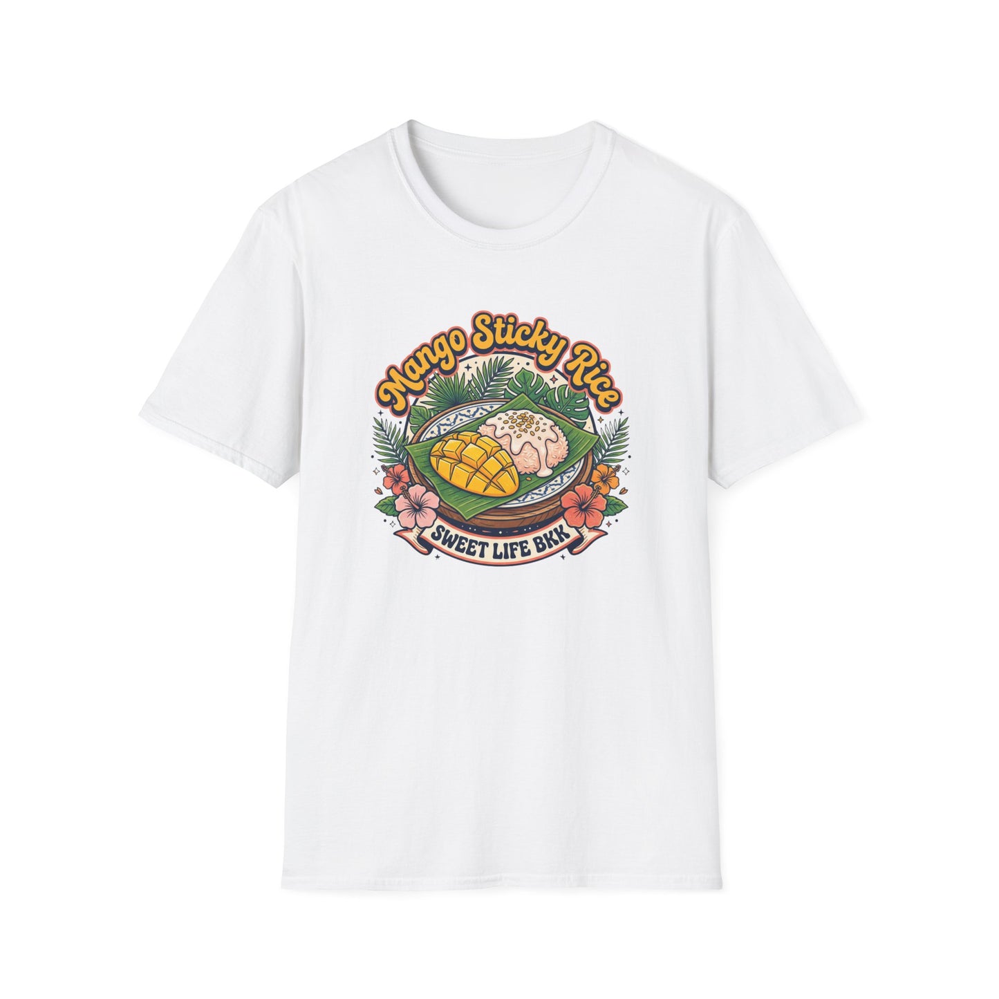 Mango Sticky Rice T-Shirt weiß Thai Dessert Graphic Tee Sweet Life BKK Geschenk