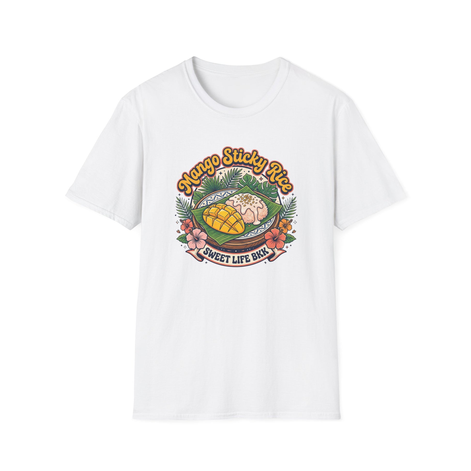 Mango Sticky Rice T-Shirt weiß Thai Dessert Graphic Tee Sweet Life BKK Geschenk