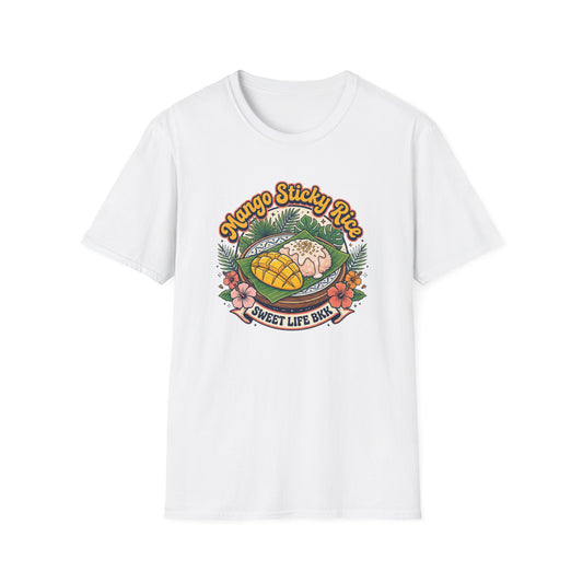 Mango Sticky Rice T-Shirt weiß Thai Dessert Graphic Tee Sweet Life BKK Geschenk