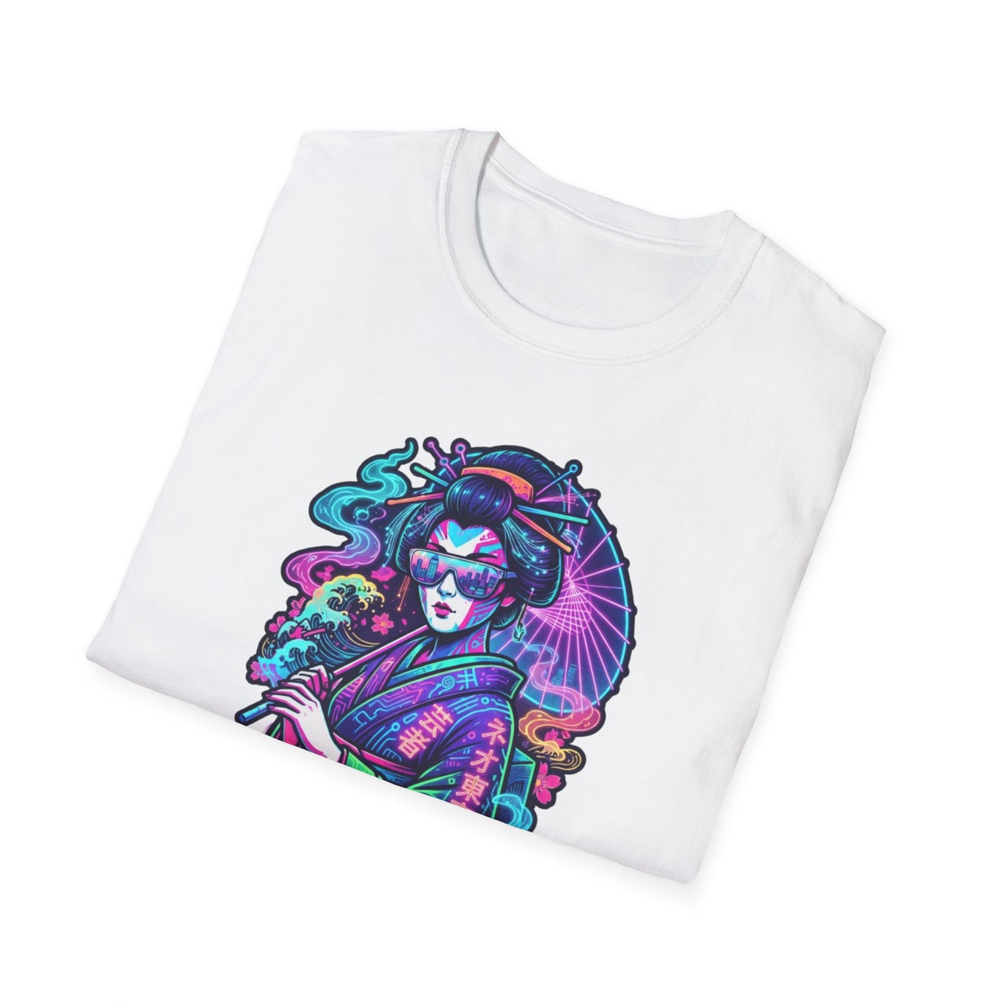 Neon Geisha T-Shirt Military Green - Japanese Streetwear Unisex