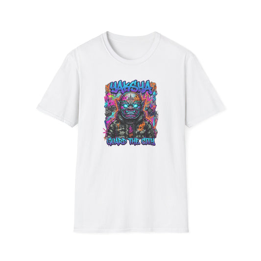Yaksha T-Shirt weiß — Neon Thai Dämon Graphic Tee Streetwear Geschenk