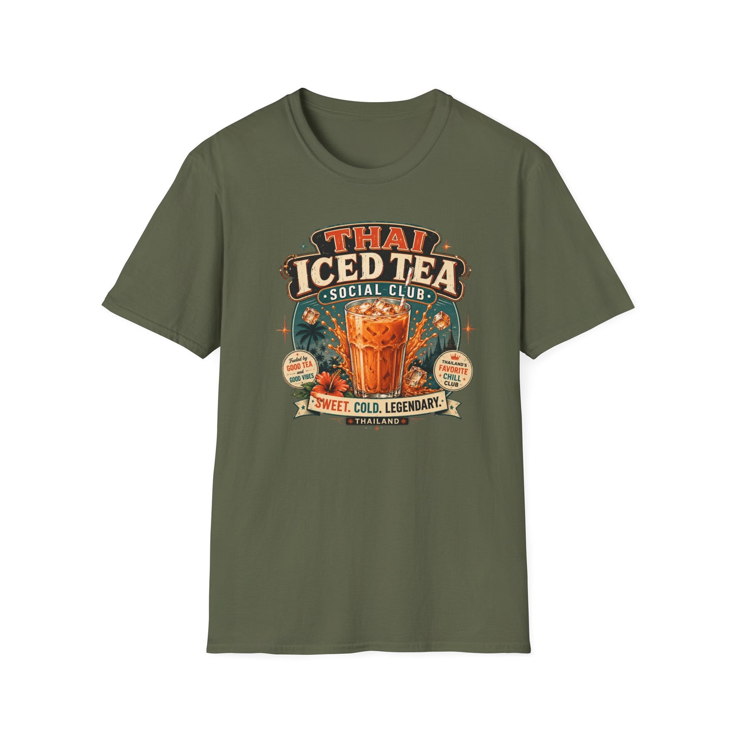 Thai Iced Tea Social Club T-Shirt Model Rückansicht Thailand Thai Tea Streetwear