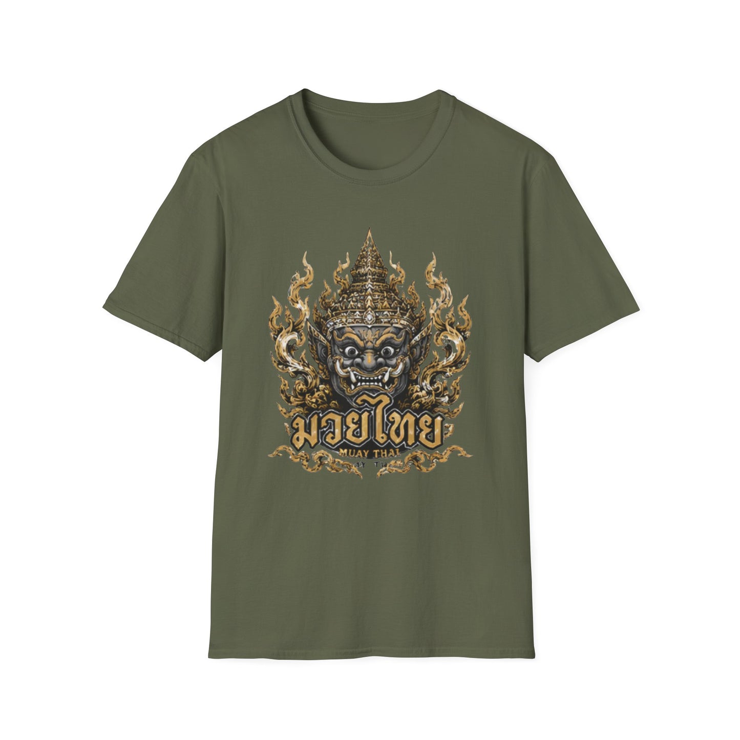 Muay Thai Yaksha Guardian T-Shirt – Thai Boxing Streetwear Dämonen Maske Graphic Tee