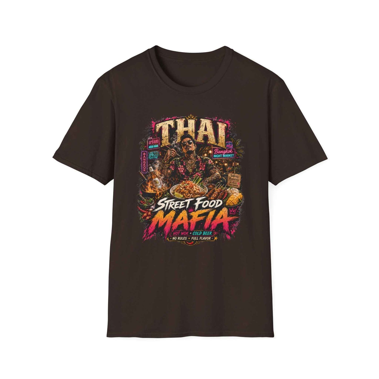 Thai Street Food Mafia T-Shirt schwarz Thailand Foodie Streetwear Graphic Tee