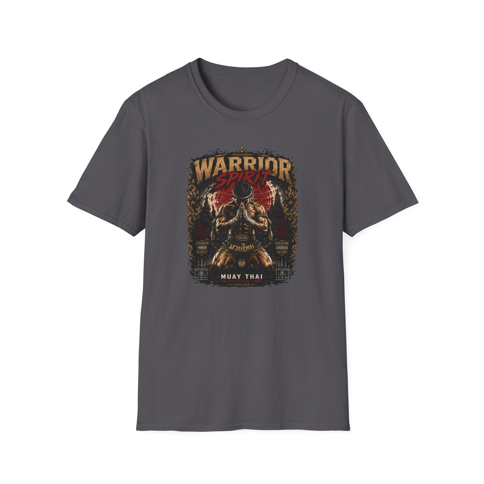 Thai Warrior T-Shirt Grau – Muay Thai Krieger Design