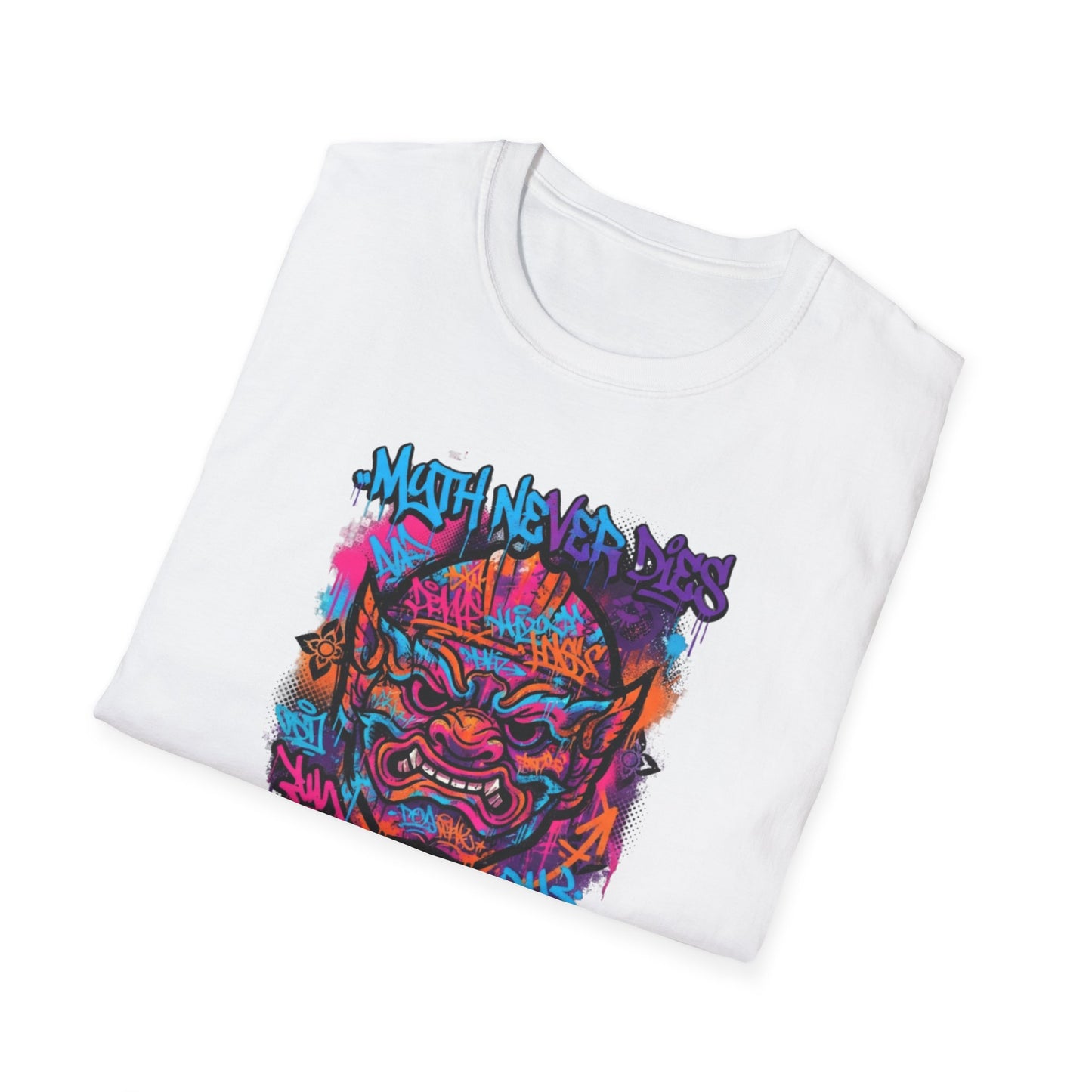 Graffiti Oni Maske T-Shirt Dark Chocolate — Neon Dämon Streetwear