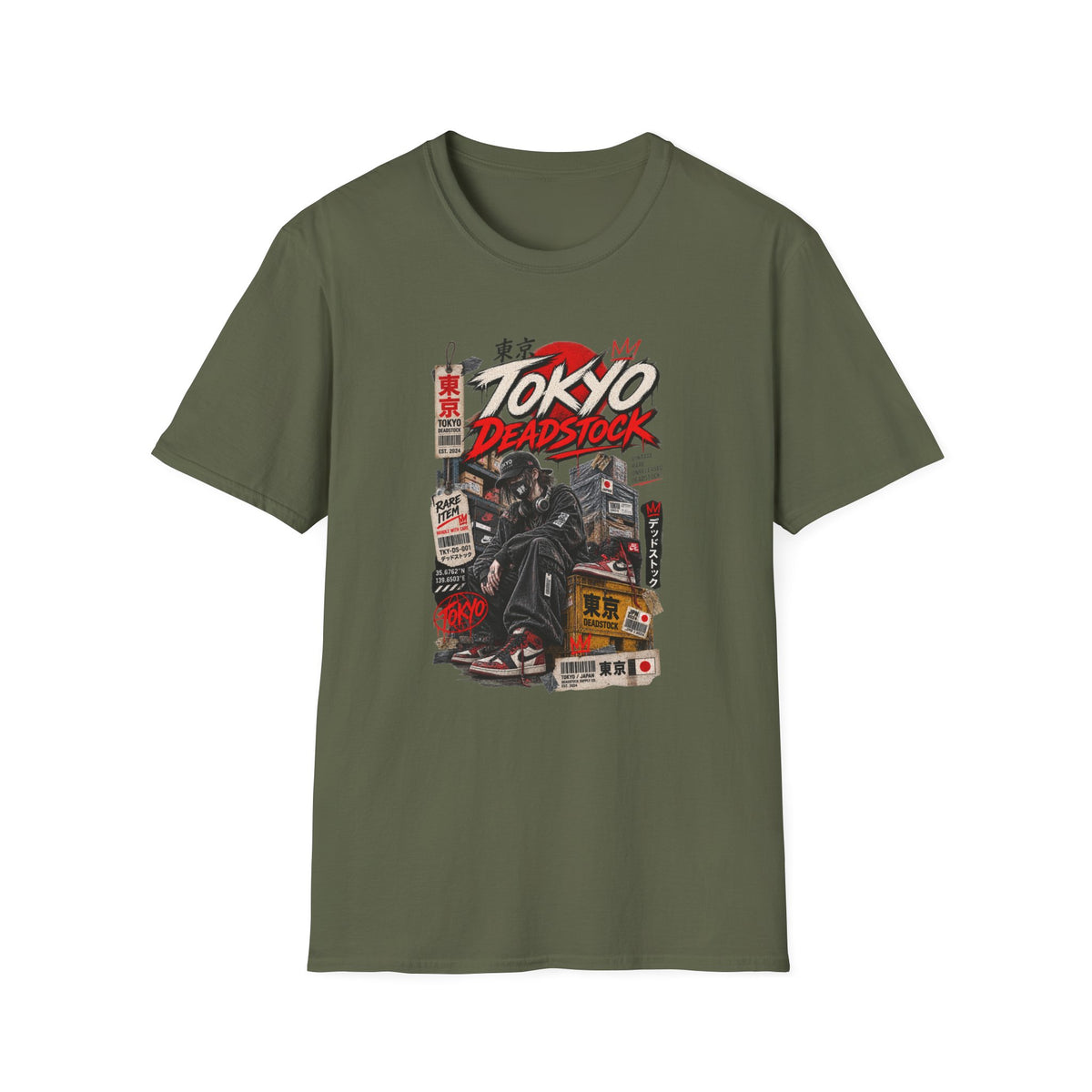 Falling Blossom Geisha T-Shirt am Model — Japanese Streetwear Geisha Design