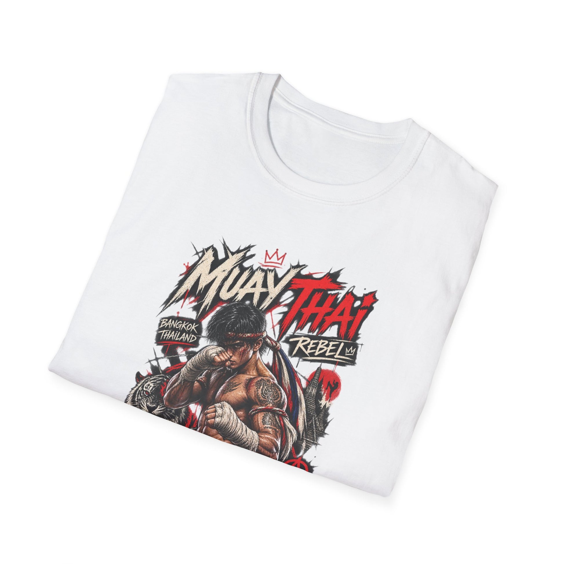 Muay Thai Rebel Designdetail Fighter Tiger Artwork Nahaufnahme