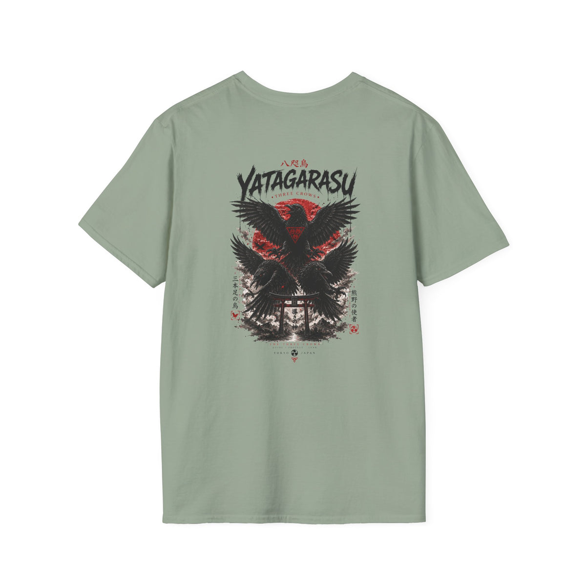 Yatagarasu T-Shirt Sage — Rabe Krähe Japan Mythologie Backprint